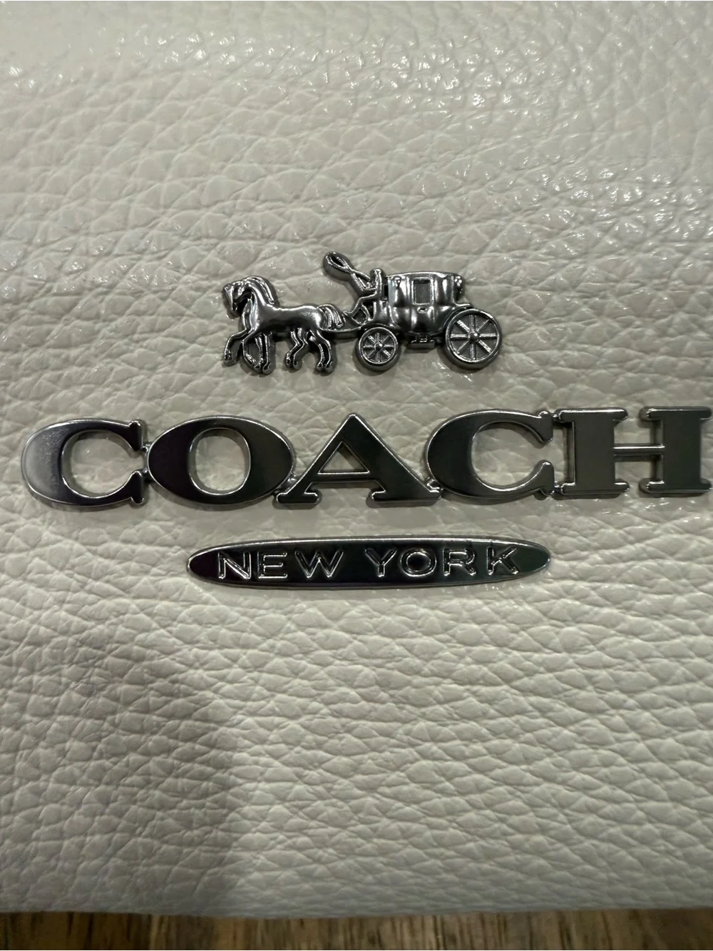 COACH Charlotte White Pebbled Leather Crossbody